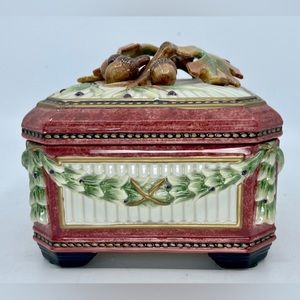 VINTAGE FITZ & FLOYD CLASSICS COVERED CERAMIC AUTUMN BOX